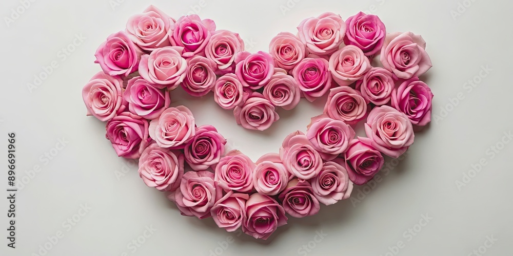 Pink roses arranged in the shape of a heart , love, romance, valentine's day, floral arrangement, beautiful, elegant, soft Pink roses arranged in the shape of a heart , love, romance, valentine's day, floral arrangement, beautiful, elegant, soft