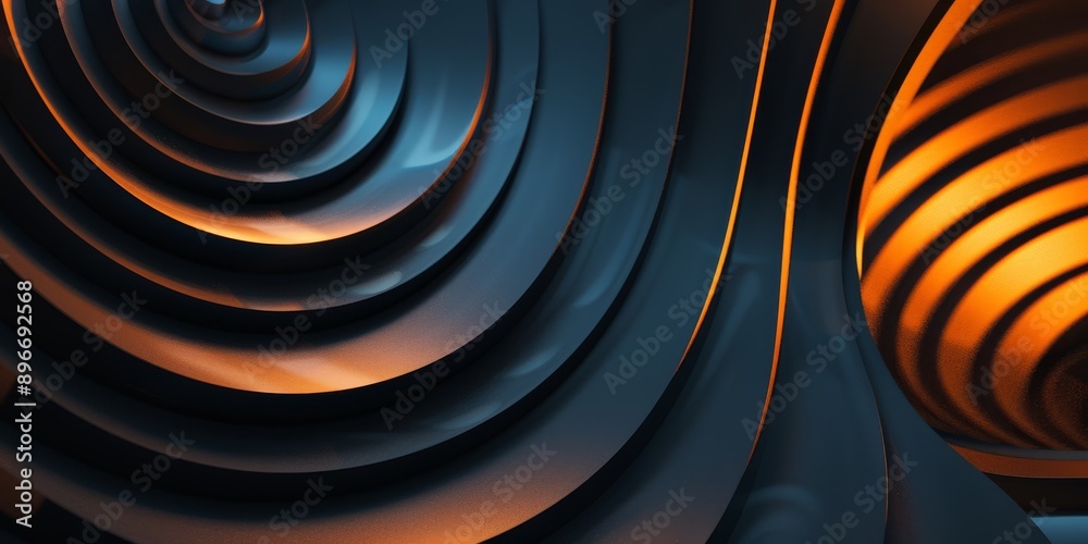 Fractal Spiral Burst in Blue and Black with Light Swirls and Circular Patterns. Fractal Spiral Burst in Blue and Black with Light Swirls and Circular Patterns.