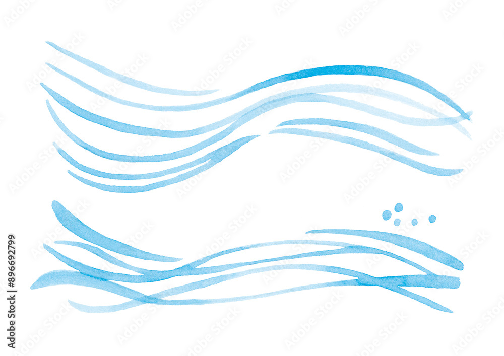 流水 水彩イラスト 流水 水彩イラスト