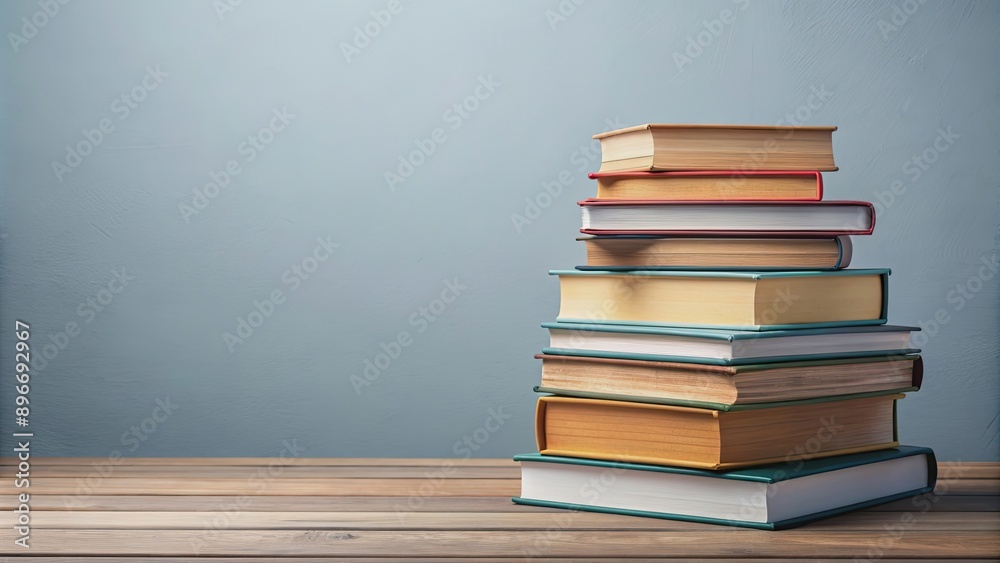 Podium with a stack of books on top , education, learning, reading, knowledge, academic, literature, research, library Podium with a stack of books on top , education, learning, reading, knowledge, academic, literature, research, library