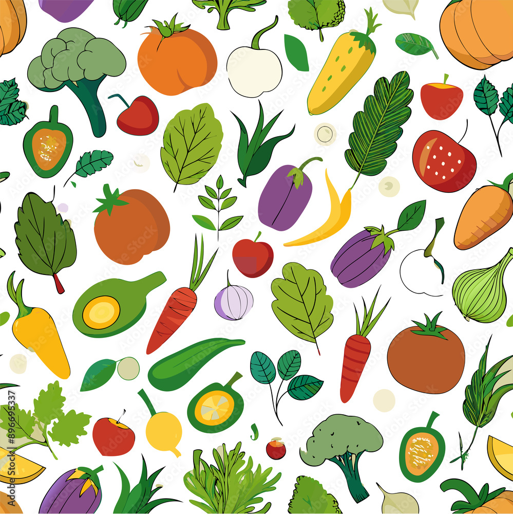 Fototapeta premium Vegetables pattern