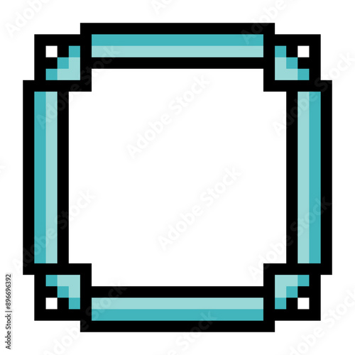 Blank picture frame in pixel art style