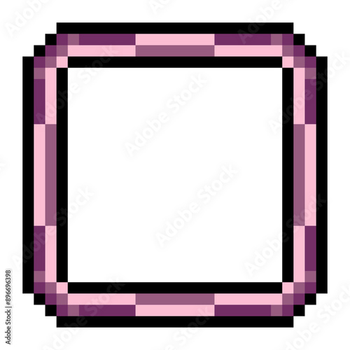 Blank picture frame in pixel art style