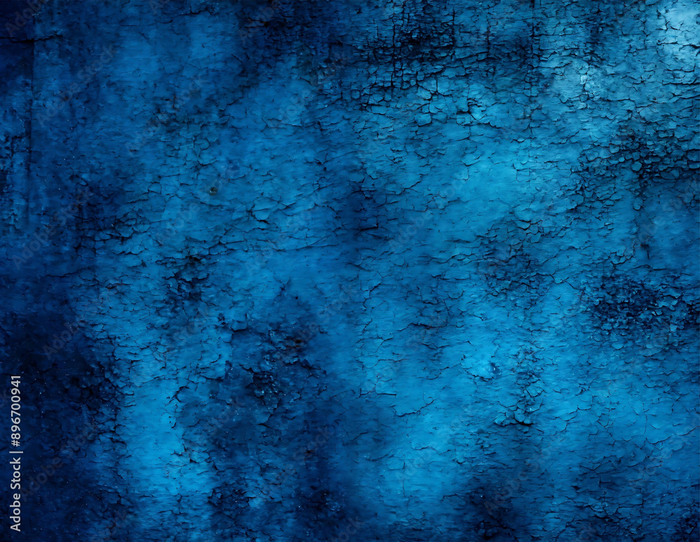 Obraz premium Dark blue background of old paint. The paint is chipped and discolored. In some places it is dark blue, in others a little lighter. 