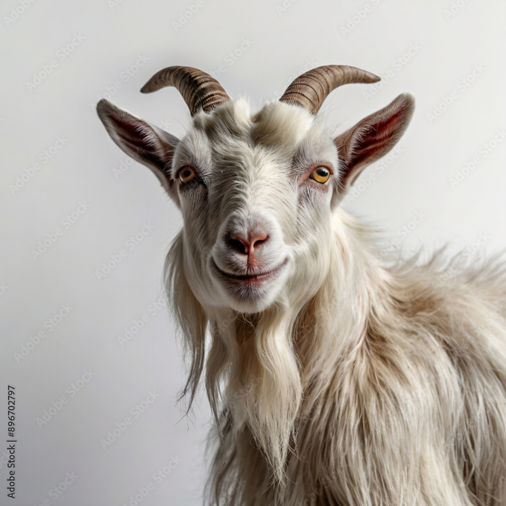 a beautiful goat on a white background a beautiful goat on a white background