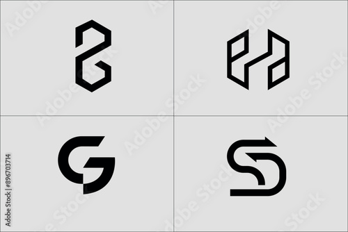 Letter s initial logo icon design template, Set of technology letter S logo design and business card, Set of Letter S Logo