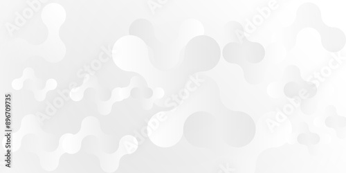 Vector white and gray light abstract ornament wave paper gradient meatball wallpaper. modern creative geometric backdrop design pattern background for website banner template design.