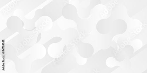Vector white and gray light abstract ornament wave paper gradient meatball wallpaper. modern creative geometric backdrop design pattern background for website banner template design.