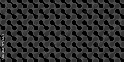 Vector black and gray light abstract ornament wave paper gradient meatball wallpaper. modern creative geometric backdrop design pattern background for website banner template design.
