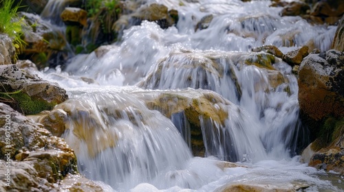 Cascading Creek with Smooth Stones