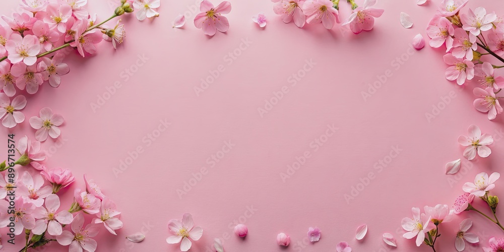 Pink small flowers on a pink background, perfect for a postcard design, pink flowers, background, postcard, floral, delicate Pink small flowers on a pink background, perfect for a postcard design, pink flowers, background, postcard, floral, delicate