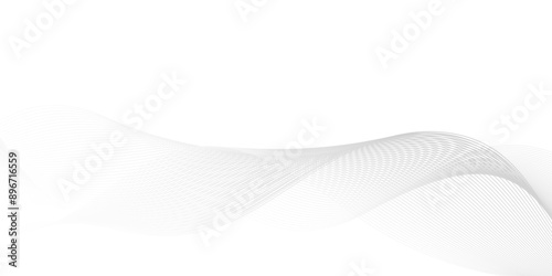 Vector Abstract white digital blend wave lines and technology background. Modern white flowing wave lines and glowing moving lines. Futuristic technology and sound wave lines background. 