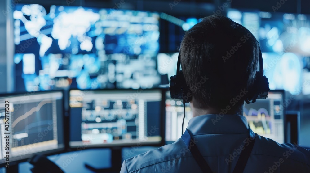 Fototapeta premium Supervising outbound operations, customer support, and resolving issues effectively