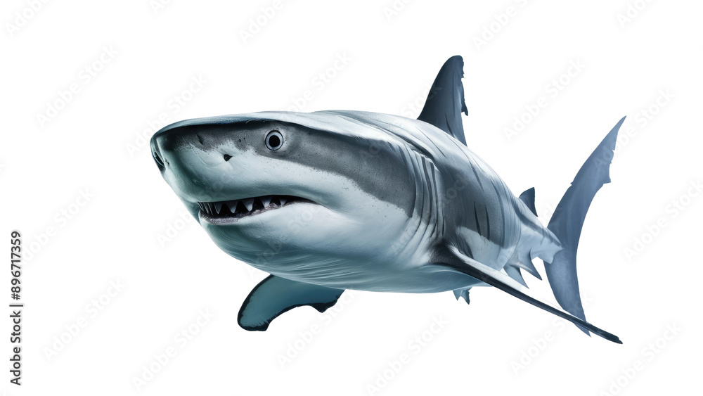 Fototapeta premium tiger Shark isolated on white background.