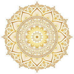 Foto auf Leinwand Mandala Indian flower mandala art with luxury golden circle frame transparent vintage gold circular pattern    © MD IQBAL HOSSAIN