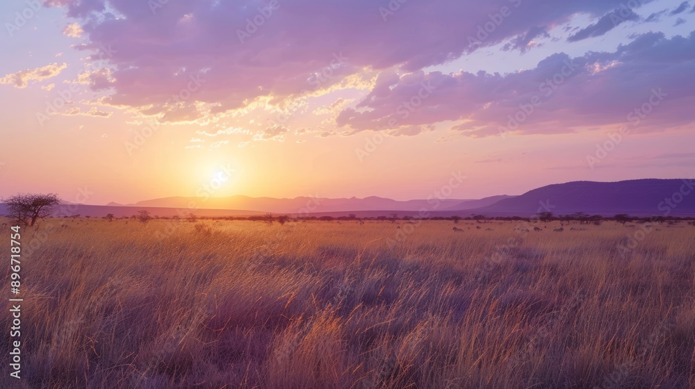 Serene Sunset Over the African Savanna Serene Sunset Over the African Savanna