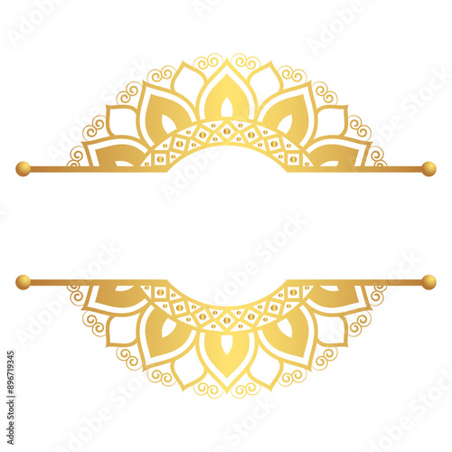 Vintage luxury golden mandala arabesque islamic pattern for wedding invitation card in gold ramadan transparent background	