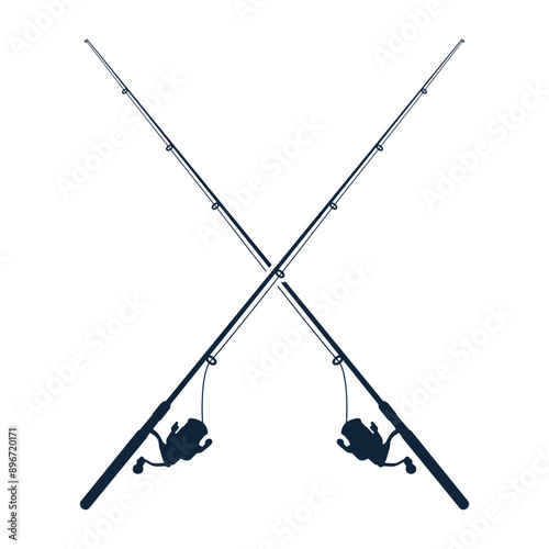 Premium Fishing Rod Vector Illustration, Professional Fishing Rod Graphic, Detailed Fishing Rod Vector Artwork, Elegant Fishing Equipment Vector Graphic, High-Quality Fishing Rod Vector Design