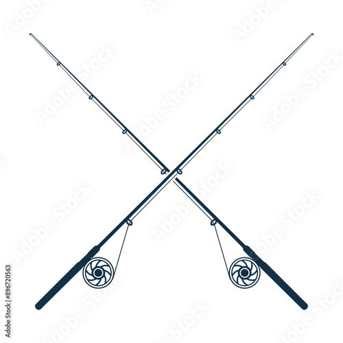 Premium Fishing Rod Vector Illustration, Professional Fishing Rod Graphic, Detailed Fishing Rod Vector Artwork, Elegant Fishing Equipment Vector Graphic, High-Quality Fishing Rod Vector Design