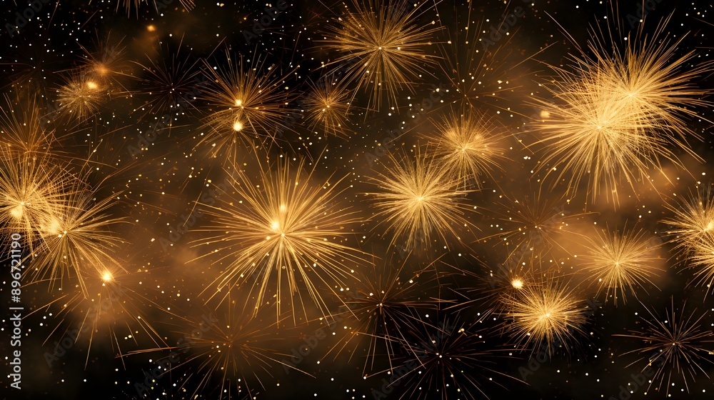 Gold Fireworks Illuminating the Evening Sky: Perfect for a Sense of Elegance and Celebration Gold Fireworks Illuminating the Evening Sky: Perfect for a Sense of Elegance and Celebration