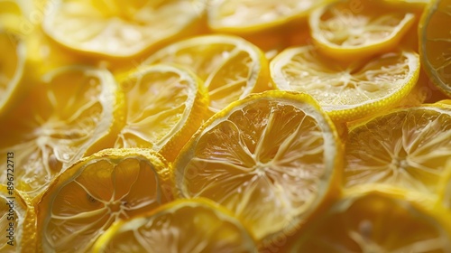 Multiple dehydrated lemon slices