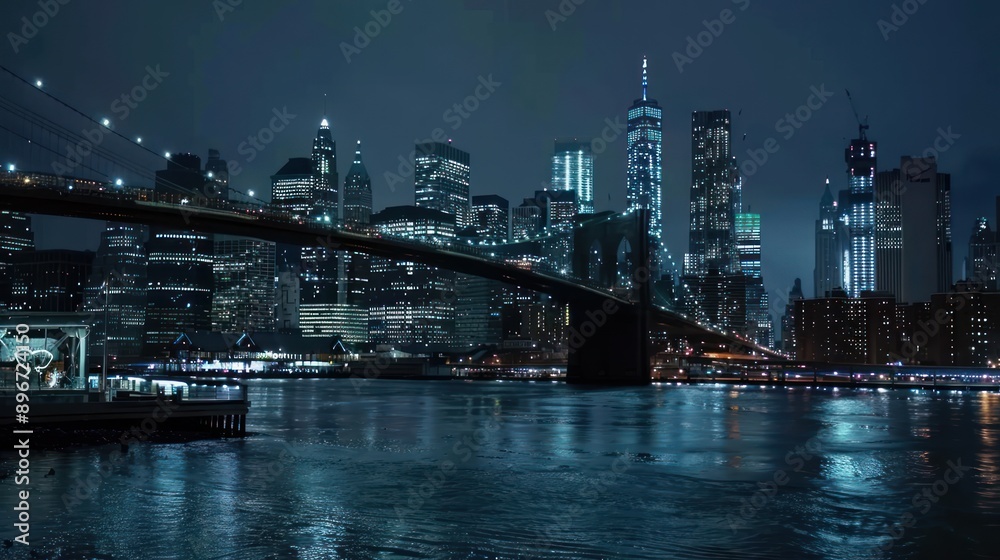 Obraz premium Brooklyn Bridge Night View