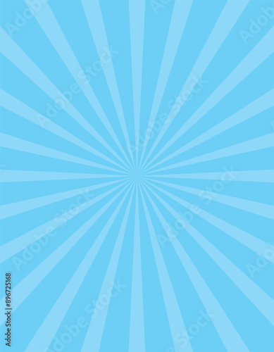 縦向きの青い集中線の背景イラスト