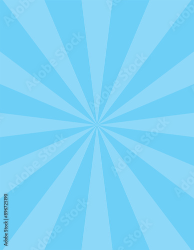 縦向きの青い集中線の背景イラスト