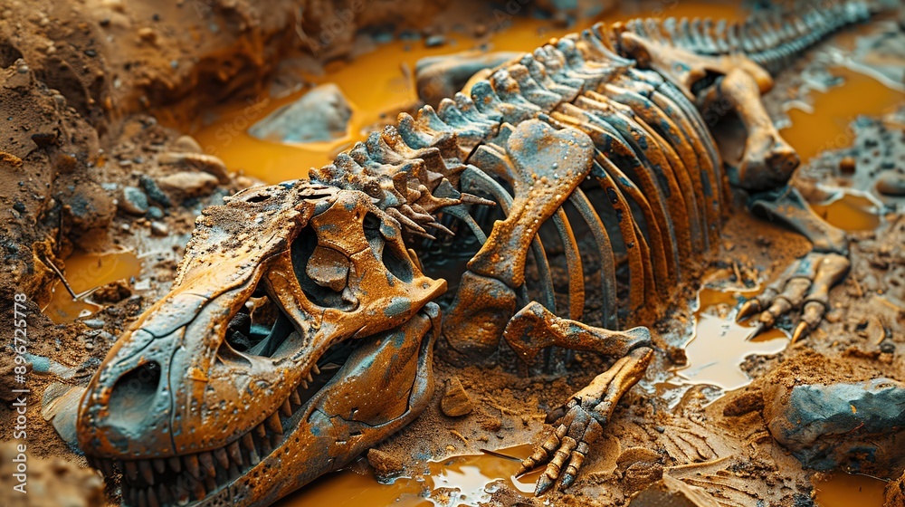 Excavation Adventure: Discovering a Dinosaur Skeleton and Fossilized Bones