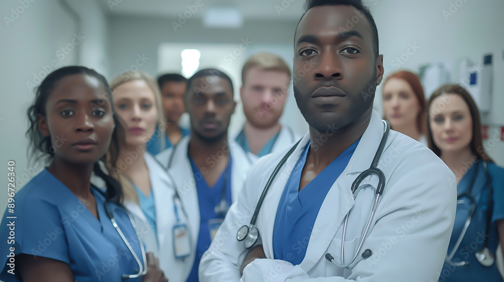 a diverse team of healthcare workers, united in purpose, hospital setting a diverse team of healthcare workers, united in purpose, hospital setting