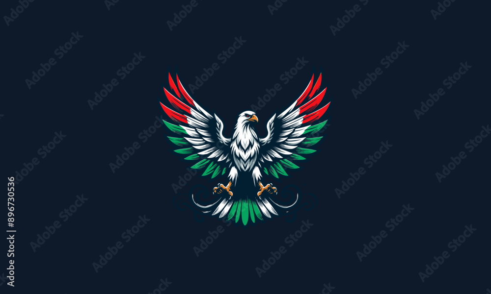 Fototapeta premium eagle angry with wings italy vector mascot design