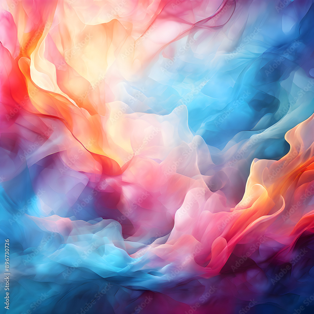 Obraz premium Ethereal Symphony of Blended Colors and Light. AI Generative