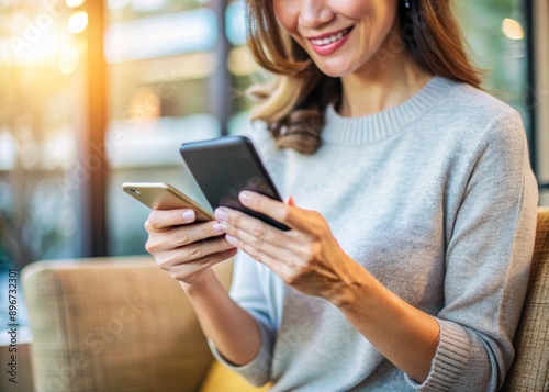 Free Download woman using smatphone - GFXLoad