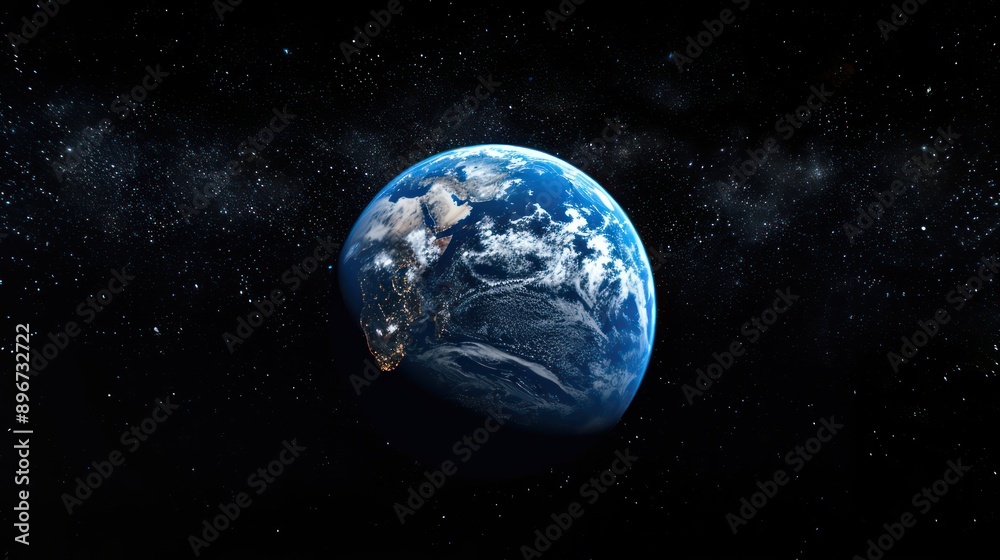 Fototapeta premium the planet earth on a black background