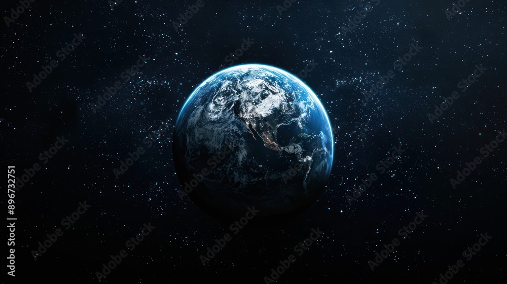 Fototapeta premium the planet earth on a black background