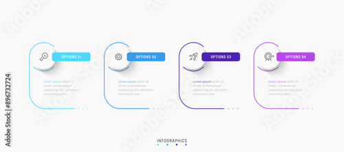 Vector Infographic label design template with icons and 4 options or steps. Can be used for process diagram, presentations, workflow layout, banner, flow chart, info graph.