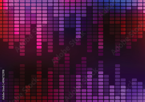 Rhythm graphic square sound program red background