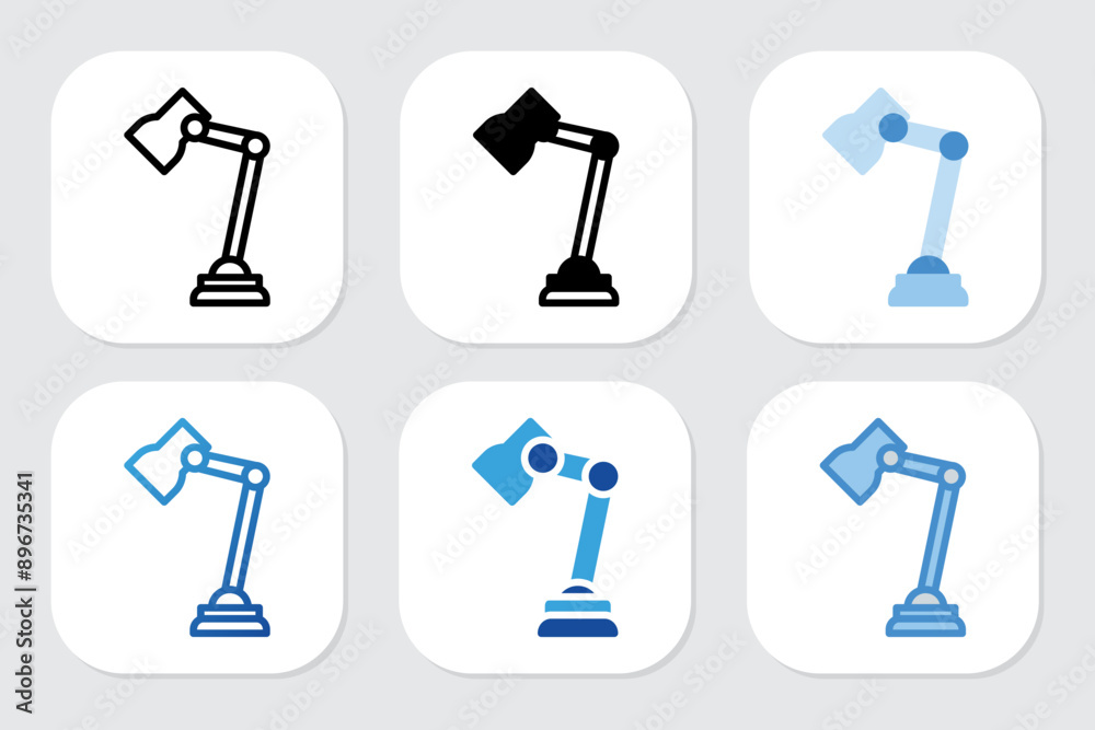 study lamp icons with various design styles study lamp icons with various design styles