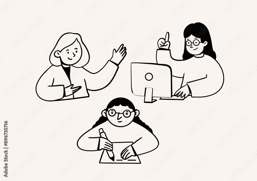 Vector illustration of Work People, Presentation, Office Vector illustration of Work People, Presentation, Office