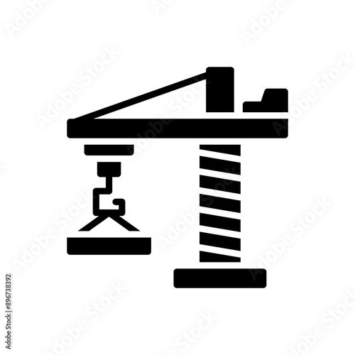Crane. Vector illustration of a crane for lifting goods to a higher place that can be edited and discolored.