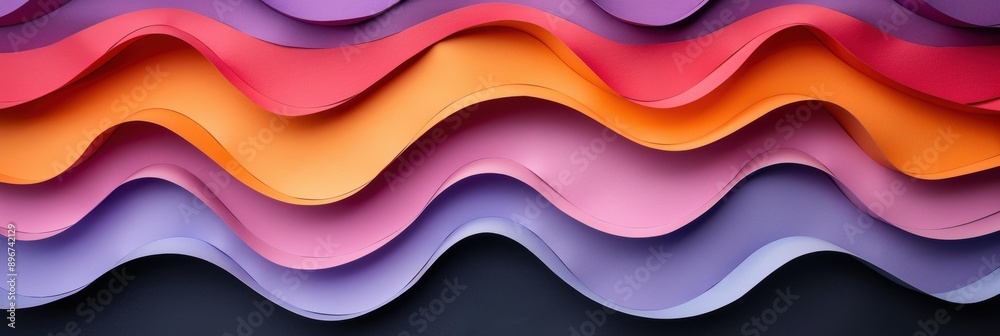 Abstract colorful wavy pattern. AI. Abstract colorful wavy pattern. AI.