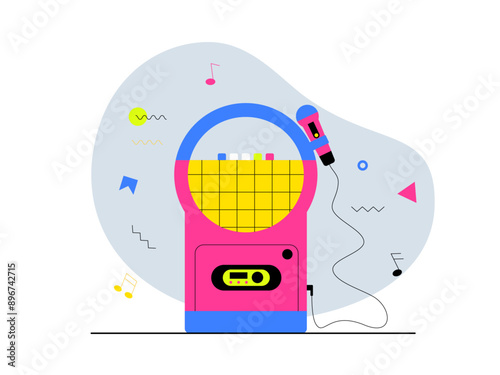 Jukebox. Retro music jukebox. 90's nostalgia vector illustration
