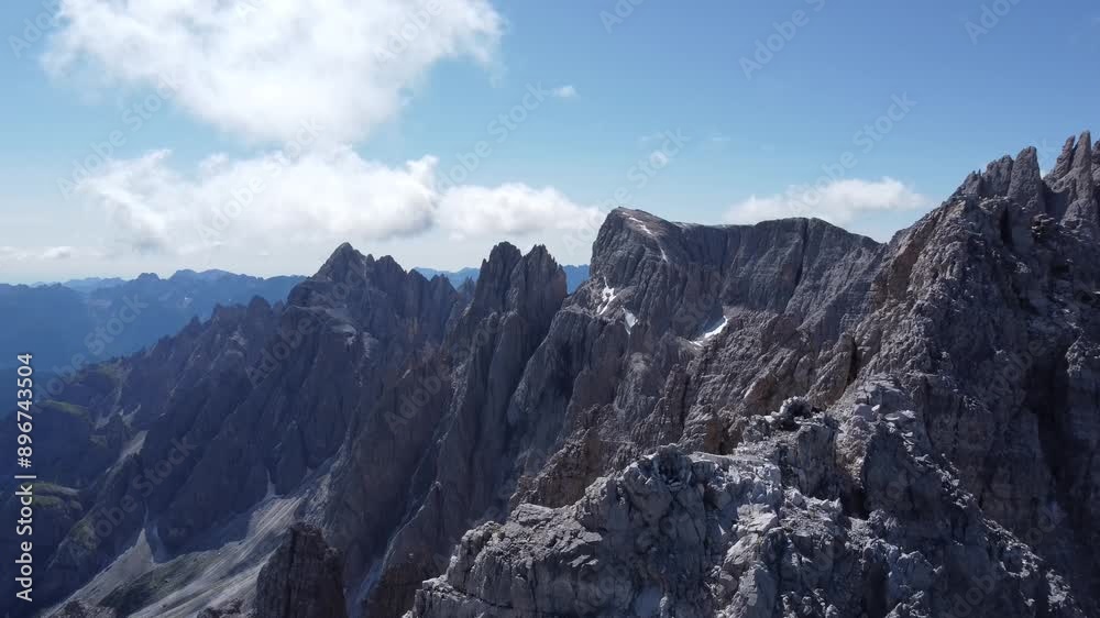 Aerial video of the Dolomites mountain range, Italy Aerial video of the Dolomites mountain range, Italy