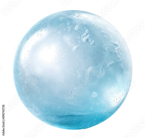 Ice sphere or bubble isolated on transparent background