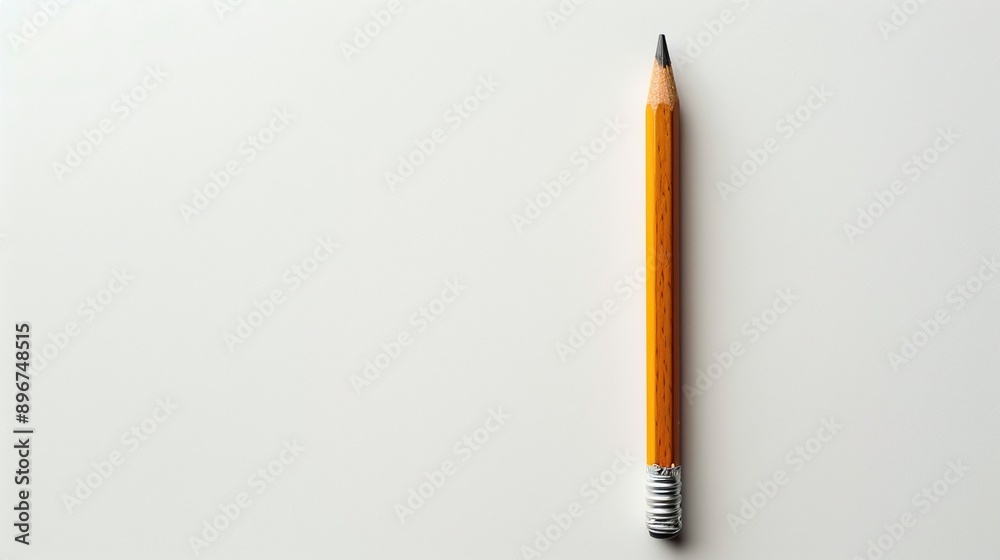A Simple Yellow Pencil on a White Background A Simple Yellow Pencil on a White Background