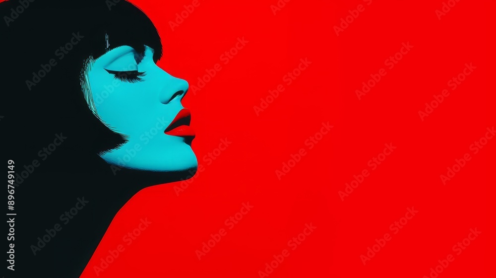 Red and black, vivid, minimalist, pretty face, modern style of red and black, beautiful goddess style charming simple atlas Red and black, vivid, minimalist, pretty face, modern style of red and black, beautiful goddess style charming simple atlas
