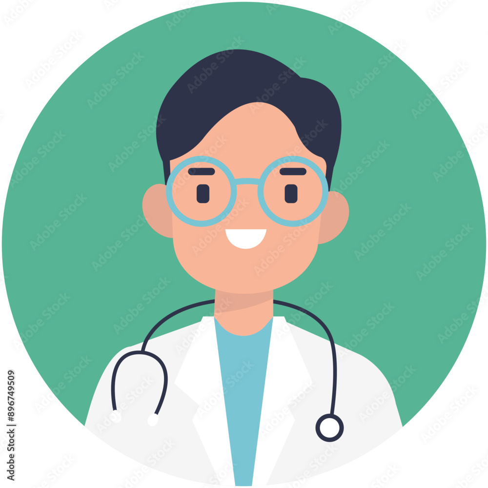 Man Medical Staff Avatar Isolated on White Background. Flat Vector Character Illustration Man Medical Staff Avatar Isolated on White Background. Flat Vector Character Illustration
