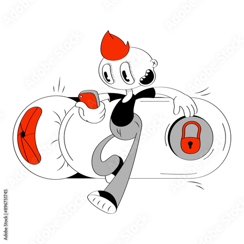 Guy with phone secure from Internet spying eye