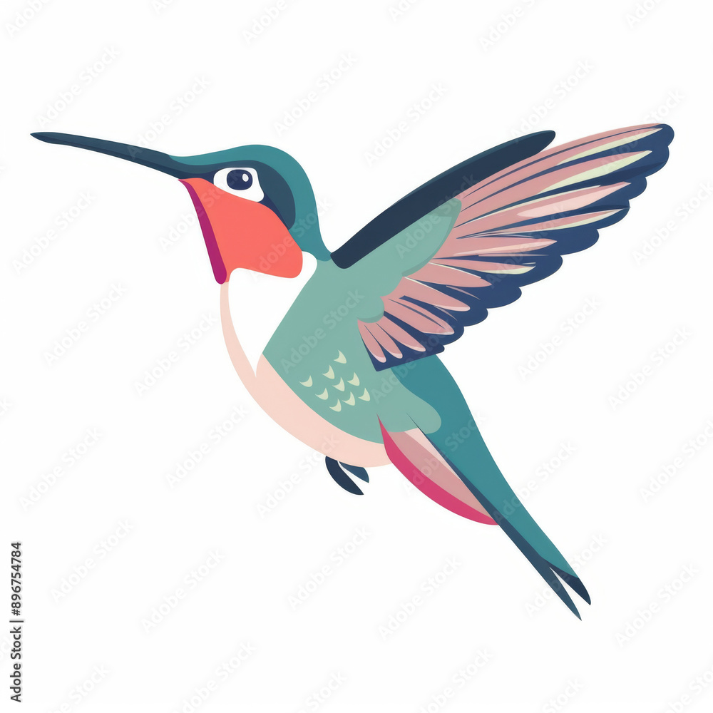 Obraz premium Hummingbird vector illustration on a white background