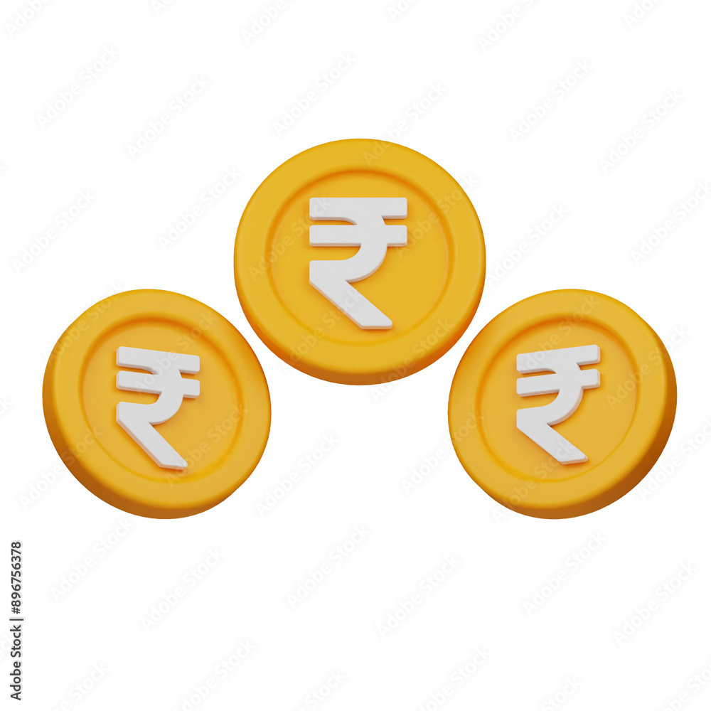 rupee coin 3d icon isolated on the transparent background rupee coin 3d icon isolated on the transparent background